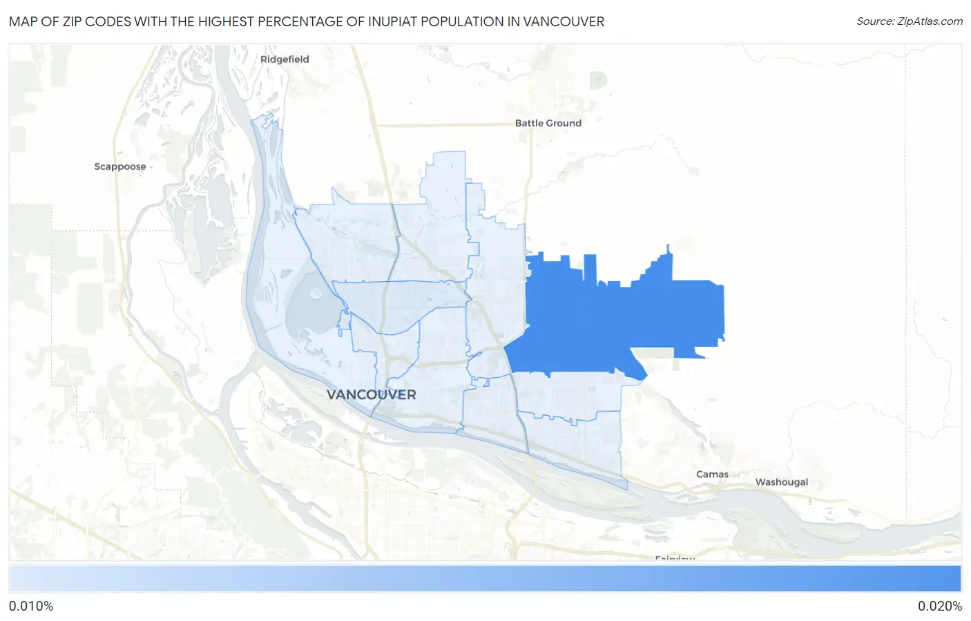 Zip Codes with the Highest Percentage of Inupiat Population in Vancouver Map