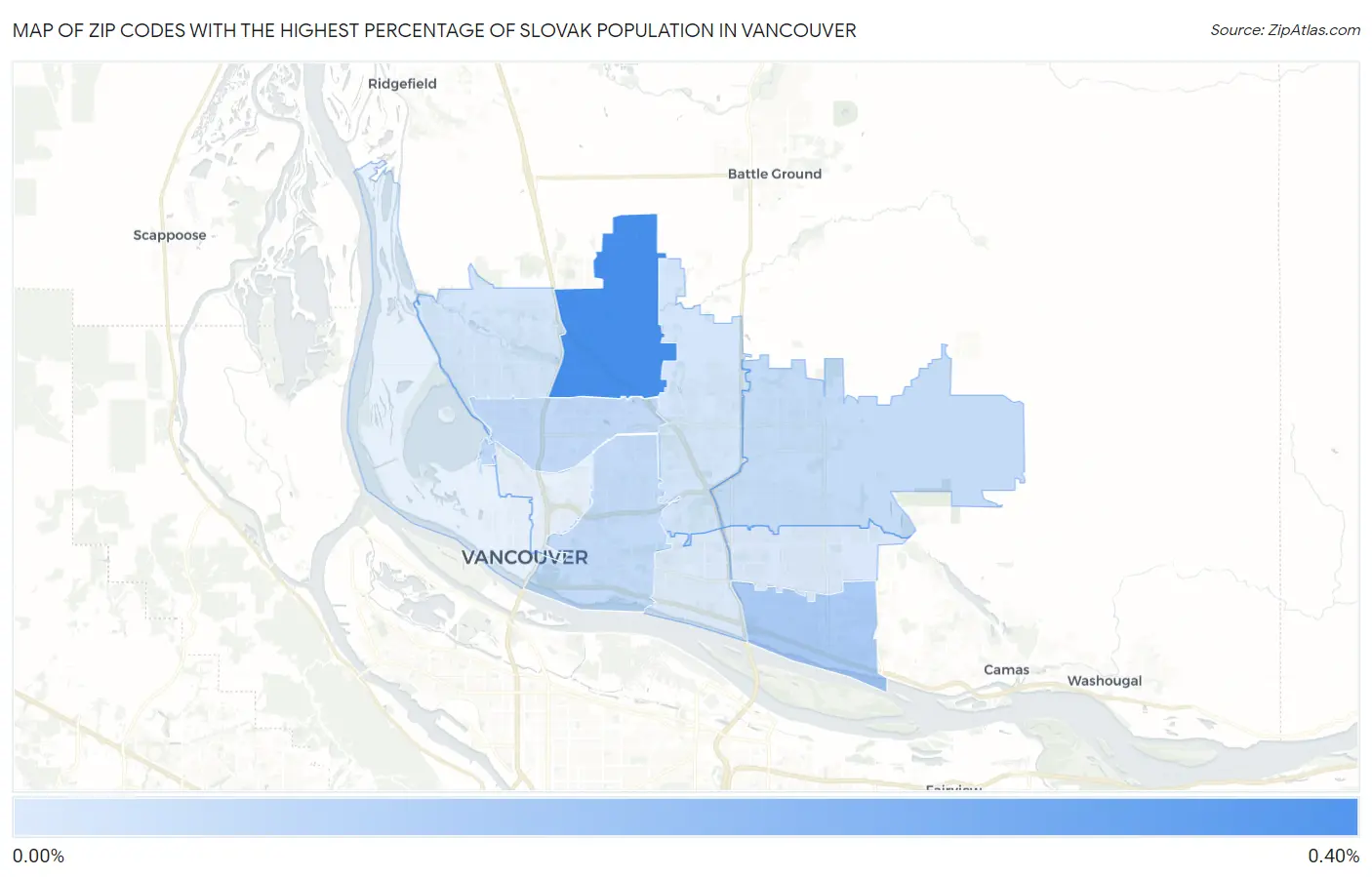 Zip Codes with the Highest Percentage of Slovak Population in Vancouver Map