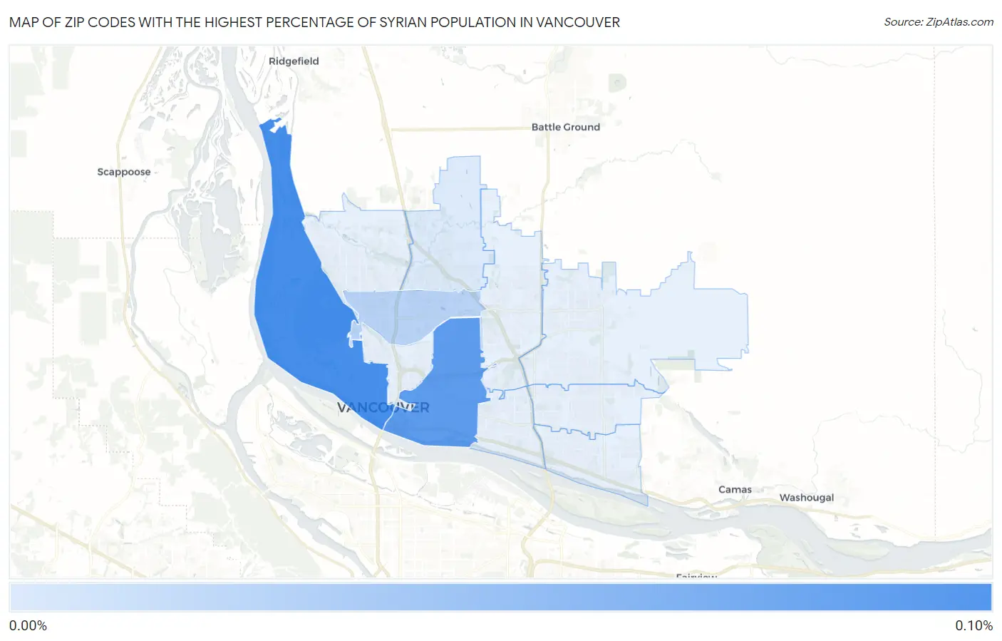 Zip Codes with the Highest Percentage of Syrian Population in Vancouver Map