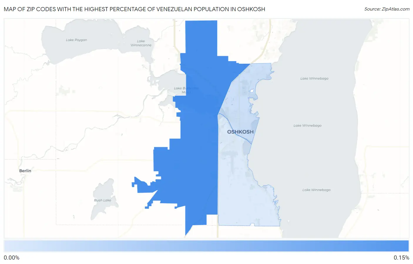 Zip Codes with the Highest Percentage of Venezuelan Population in Oshkosh Map