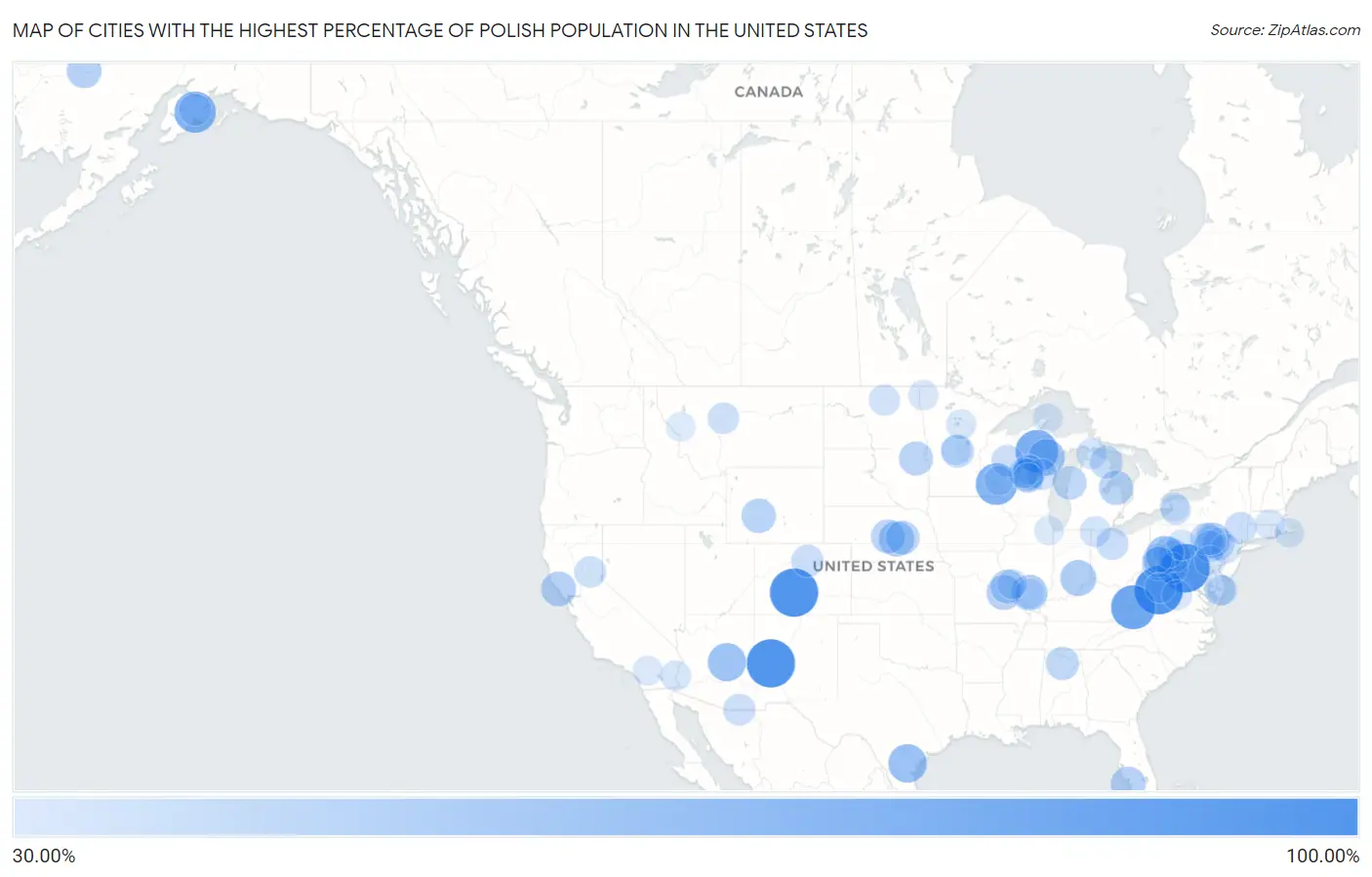 Cities with the Highest Percentage of Polish Population in the United States Map
