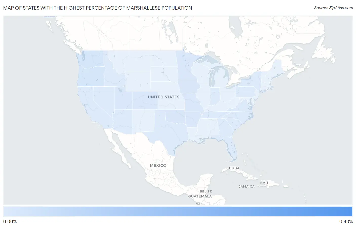 States with the Highest Percentage of Marshallese Population in the United States Map
