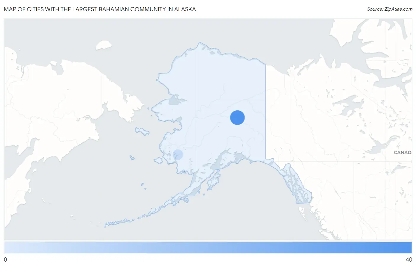 Cities with the Largest Bahamian Community in Alaska Map