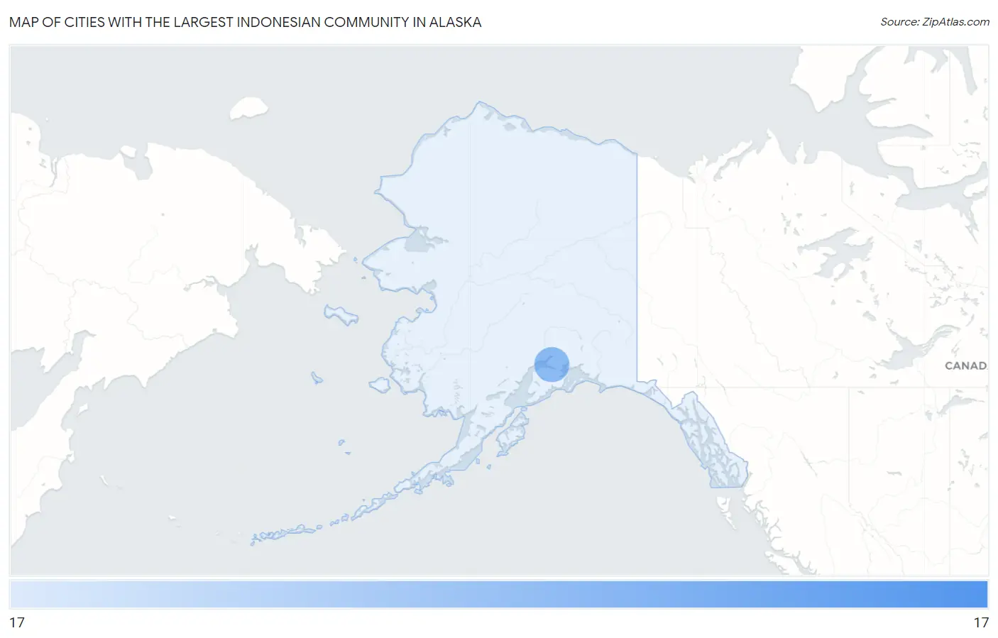 Cities with the Largest Indonesian Community in Alaska Map