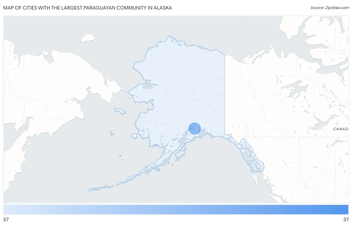 Cities with the Largest Paraguayan Community in Alaska Map
