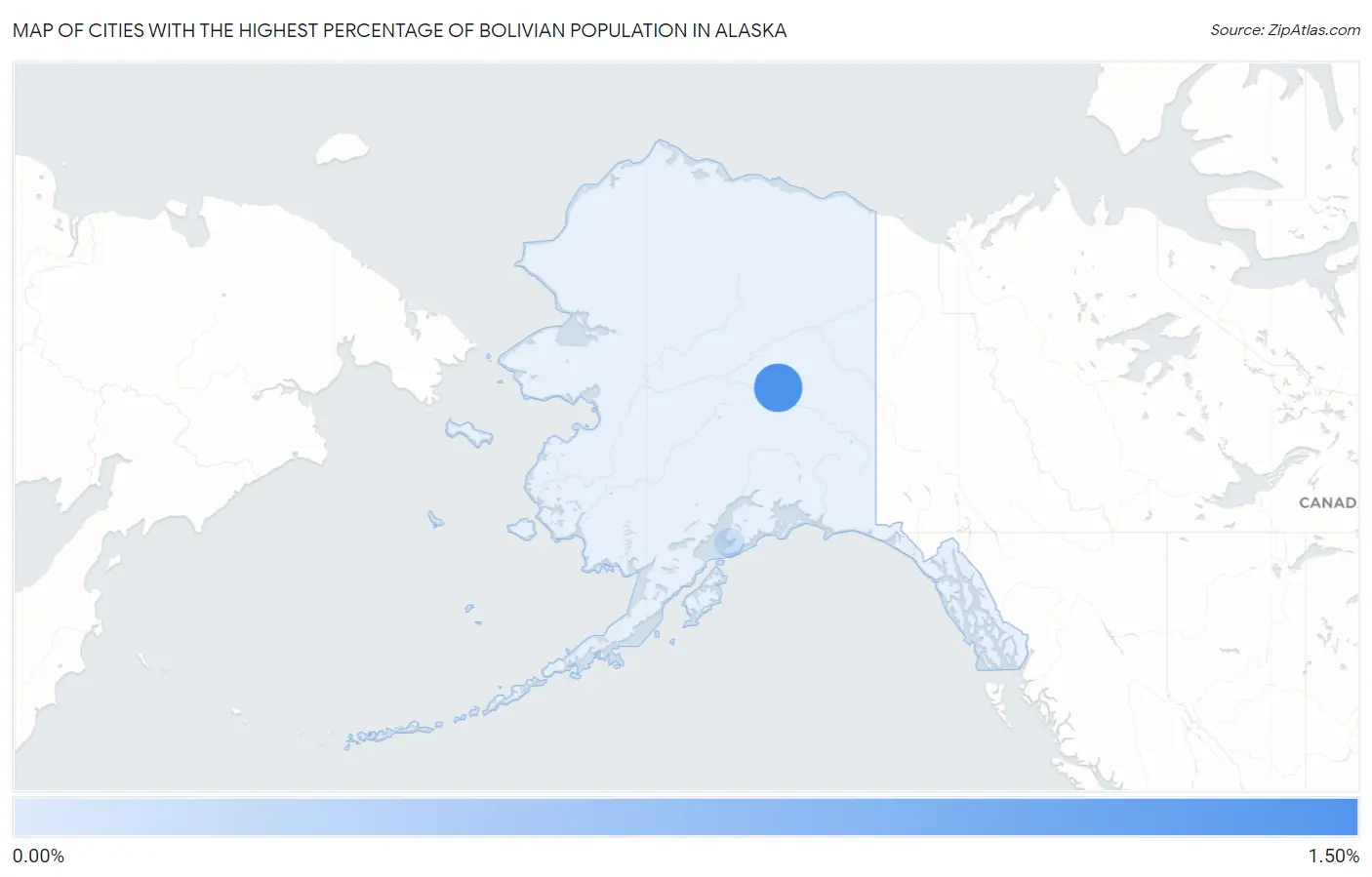 Cities with the Highest Percentage of Bolivian Population in Alaska Map