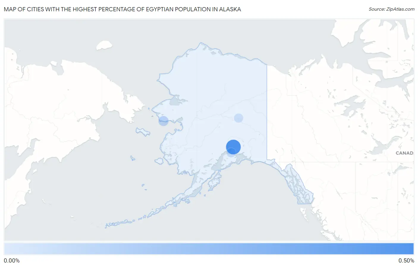 Cities with the Highest Percentage of Egyptian Population in Alaska Map