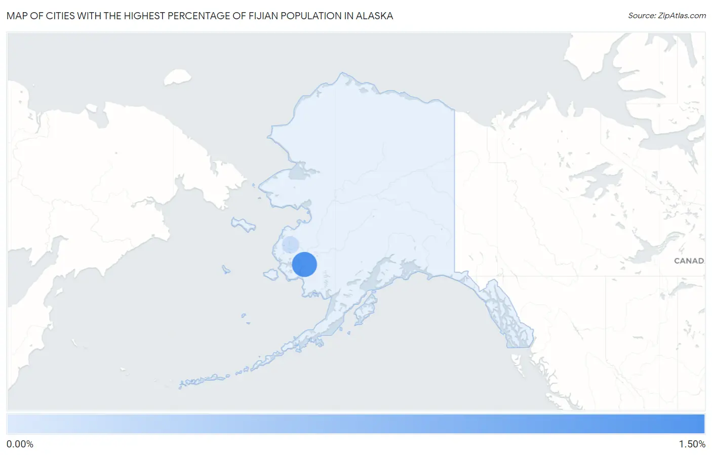 Cities with the Highest Percentage of Fijian Population in Alaska Map