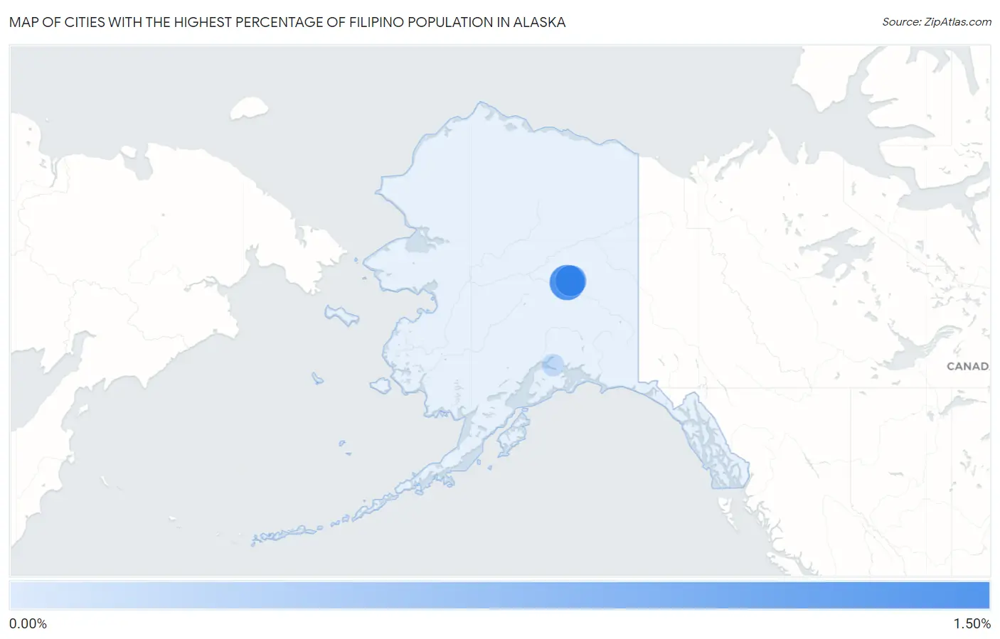 Cities with the Highest Percentage of Filipino Population in Alaska Map