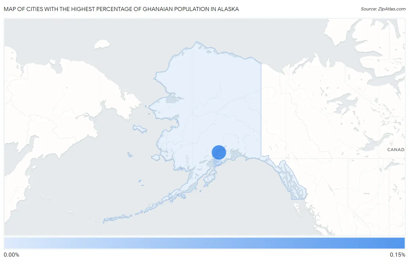 Cities with the Highest Percentage of Ghanaian Population in Alaska Map
