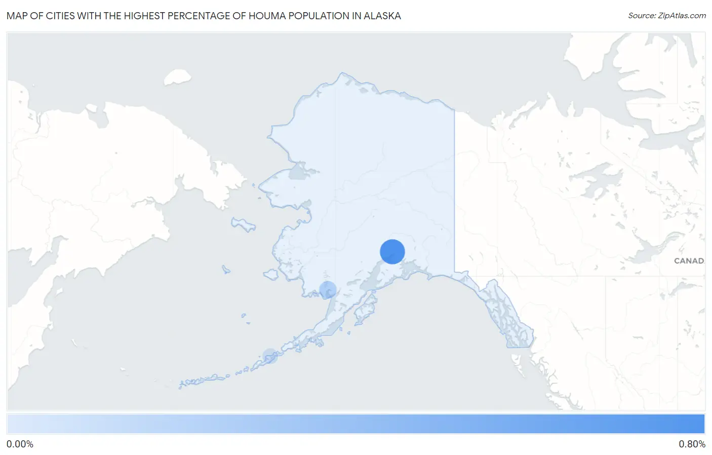 Cities with the Highest Percentage of Houma Population in Alaska Map