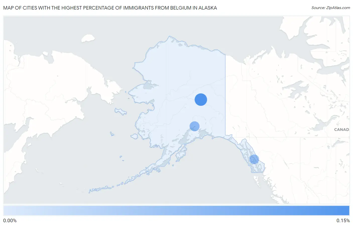 Cities with the Highest Percentage of Immigrants from Belgium in Alaska Map