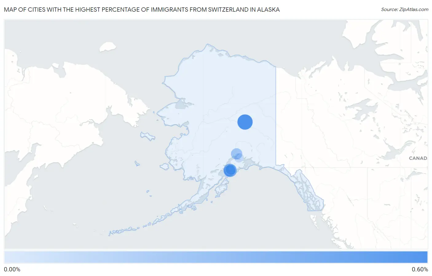 Cities with the Highest Percentage of Immigrants from Switzerland in Alaska Map