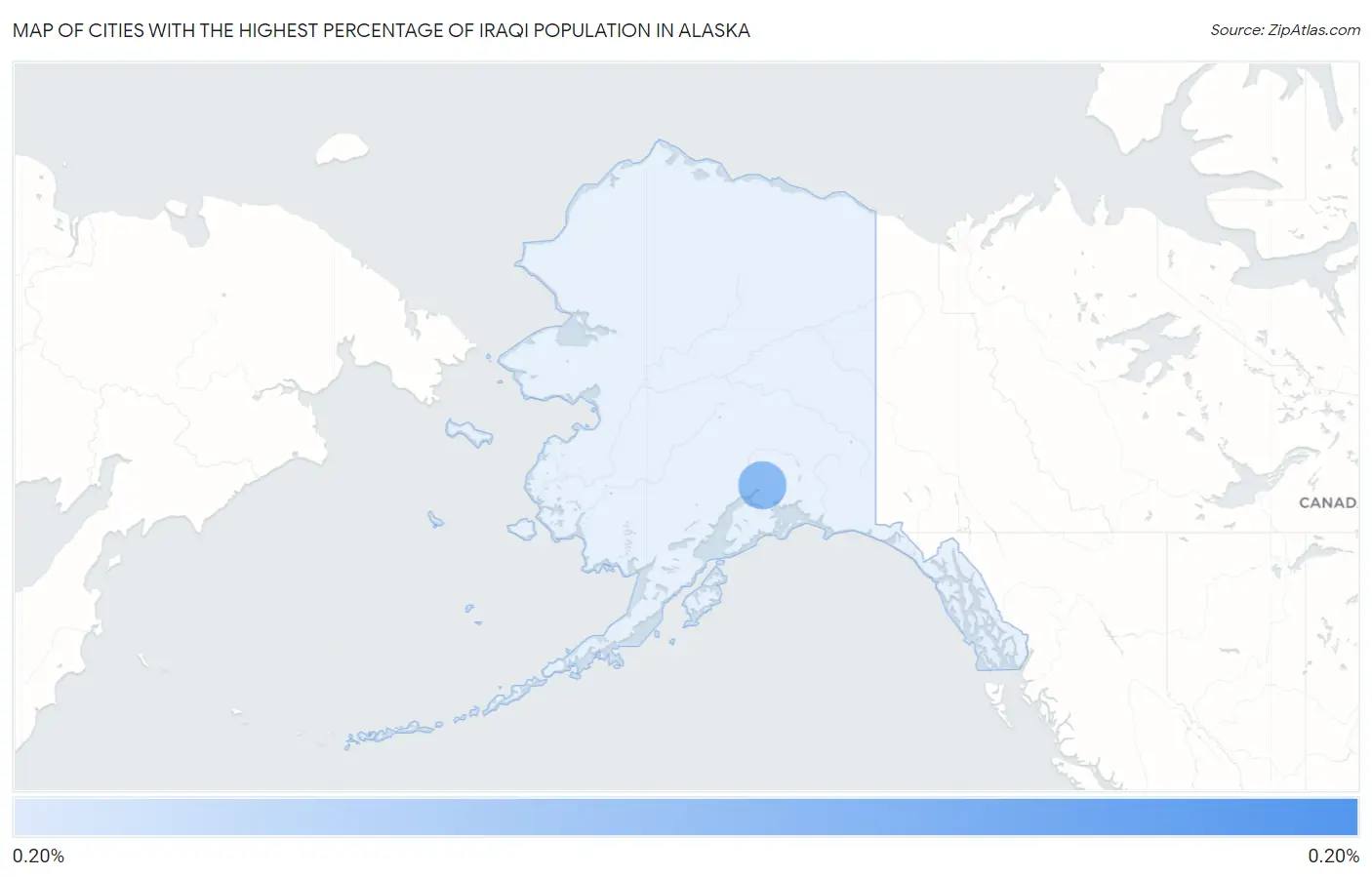 Cities with the Highest Percentage of Iraqi Population in Alaska Map