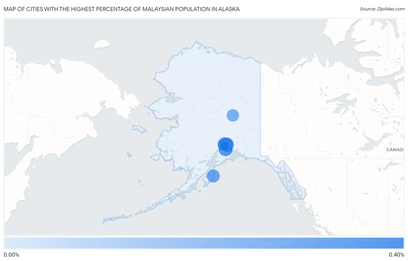 Cities with the Highest Percentage of Malaysian Population in Alaska Map