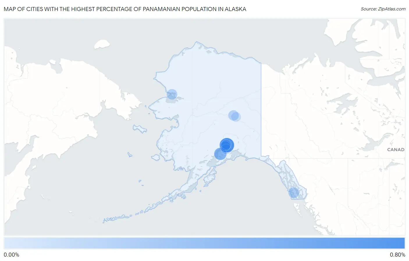 Cities with the Highest Percentage of Panamanian Population in Alaska Map