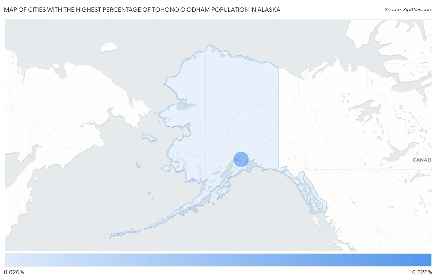 Cities with the Highest Percentage of Tohono O'Odham Population in Alaska Map