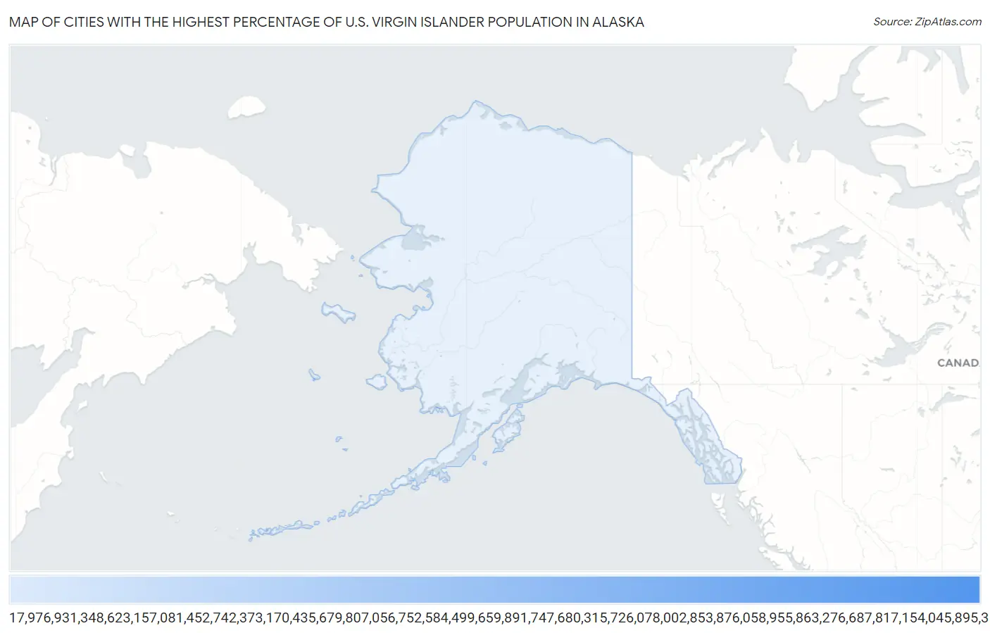 Cities with the Highest Percentage of U.S. Virgin Islander Population in Alaska Map