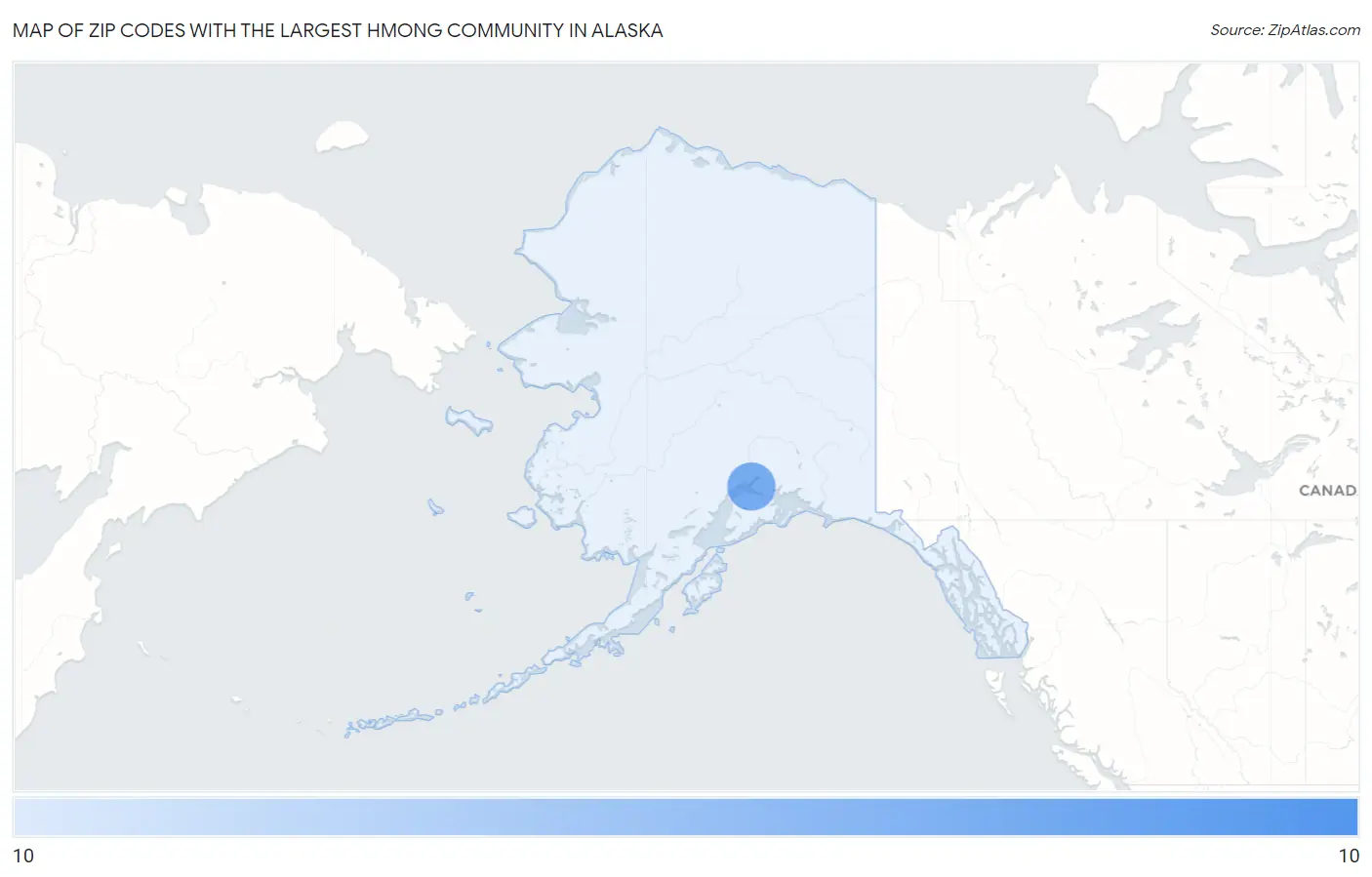 Zip Codes with the Largest Hmong Community in Alaska Map