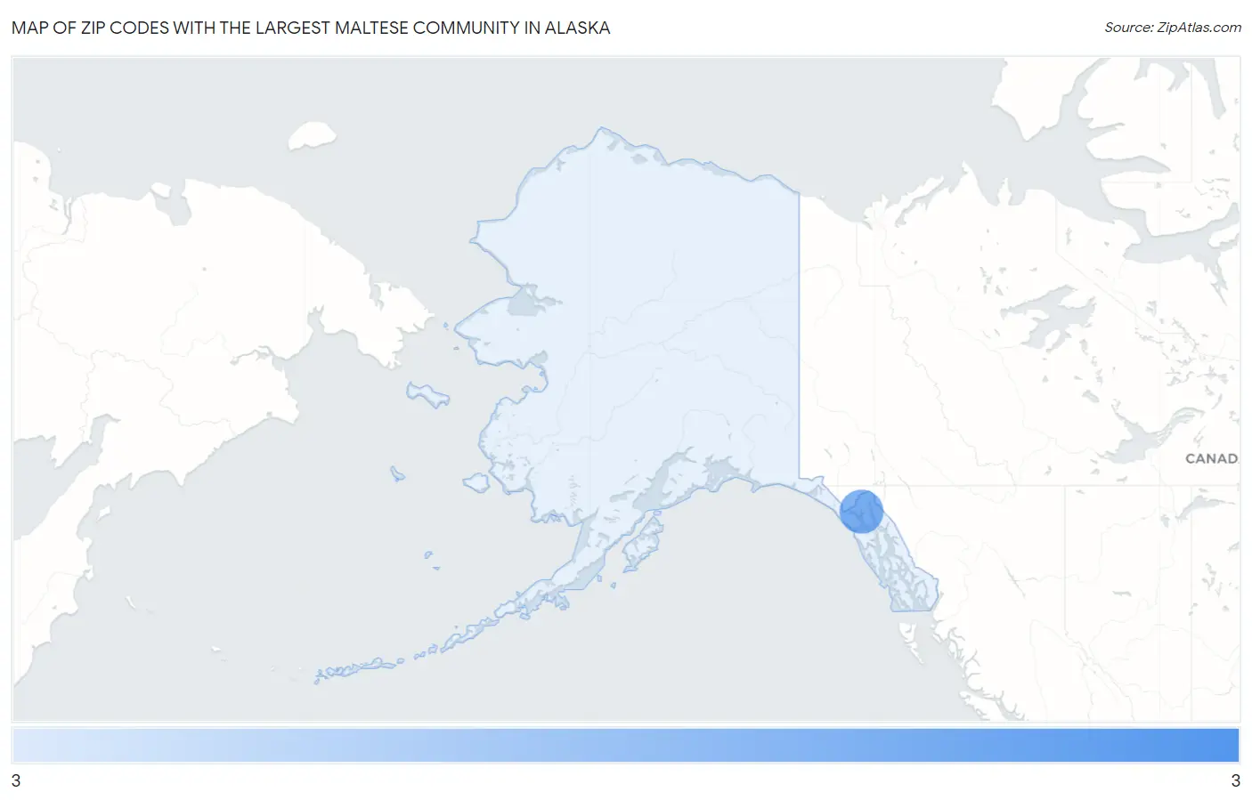 Zip Codes with the Largest Maltese Community in Alaska Map