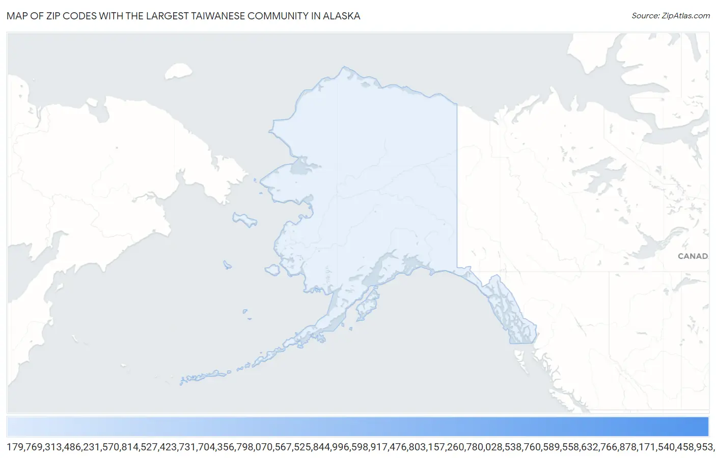 Zip Codes with the Largest Taiwanese Community in Alaska Map