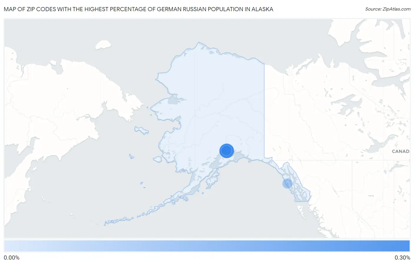 Zip Codes with the Highest Percentage of German Russian Population in Alaska Map