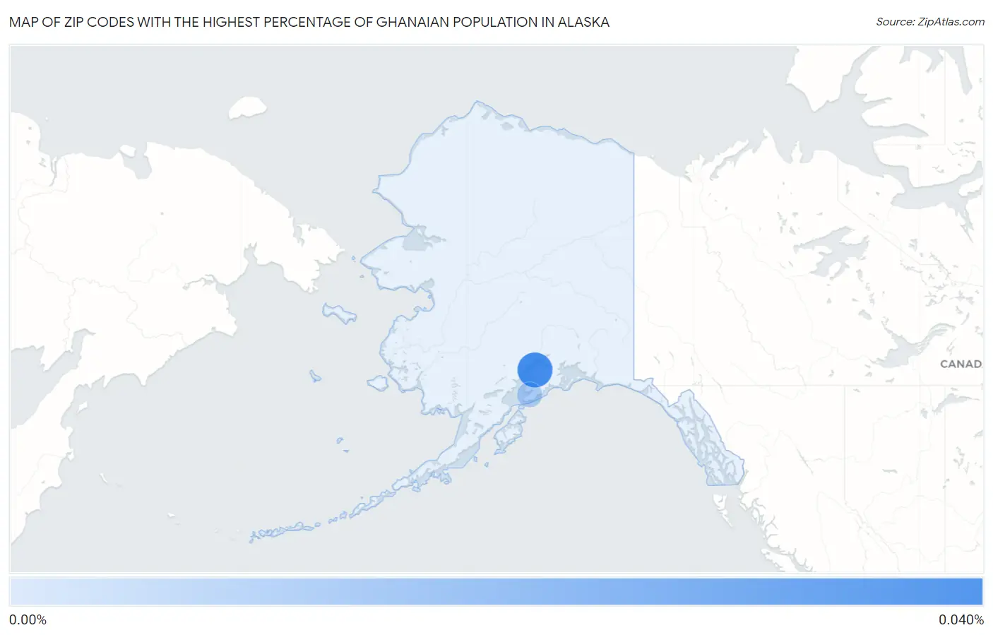 Zip Codes with the Highest Percentage of Ghanaian Population in Alaska Map