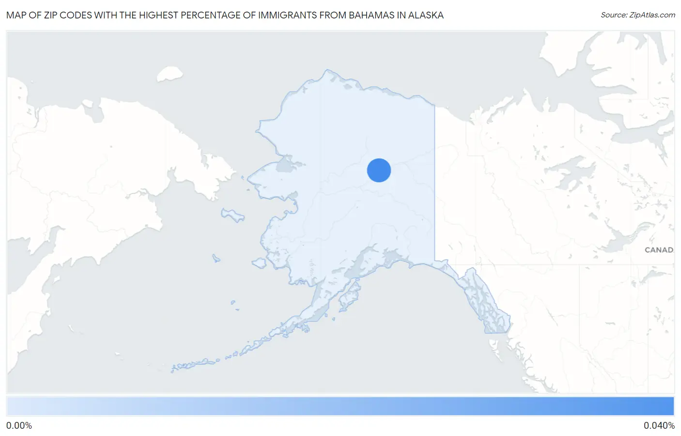 Zip Codes with the Highest Percentage of Immigrants from Bahamas in Alaska Map