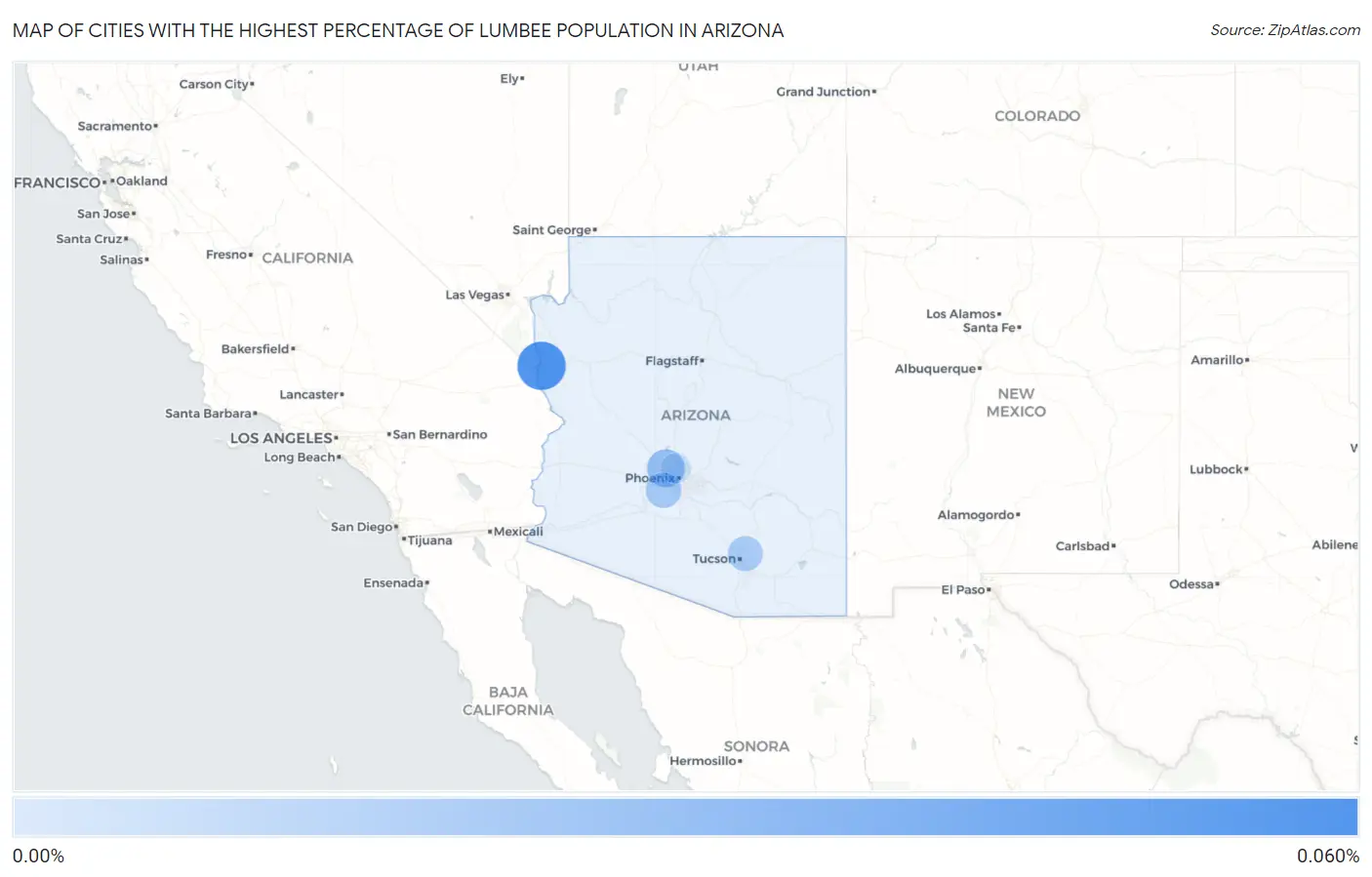Cities with the Highest Percentage of Lumbee Population in Arizona Map