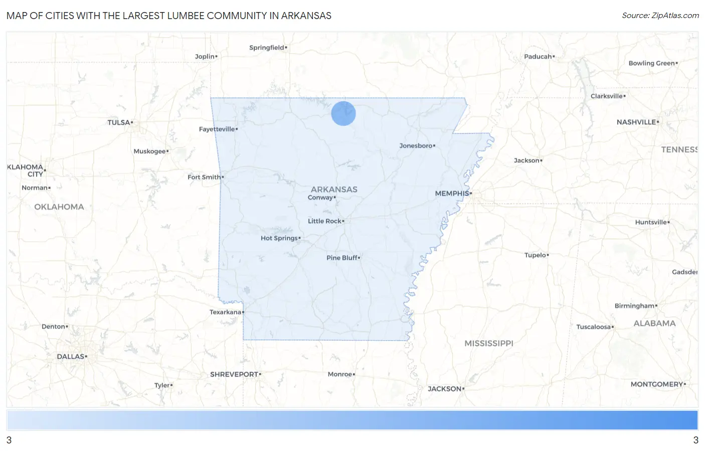 Cities with the Largest Lumbee Community in Arkansas Map