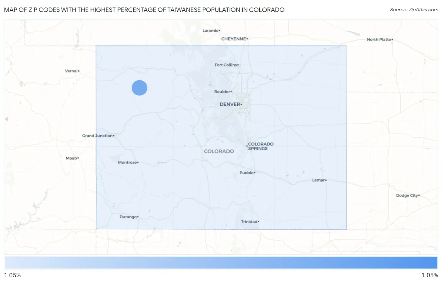 Zip Codes with the Highest Percentage of Taiwanese Population in Colorado Map