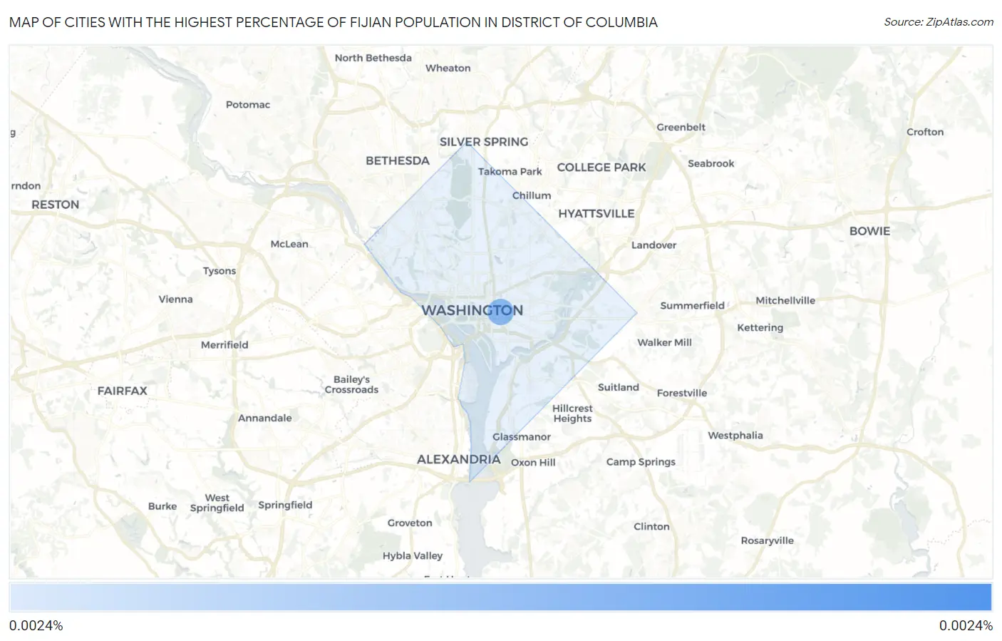 Cities with the Highest Percentage of Fijian Population in District Of Columbia Map