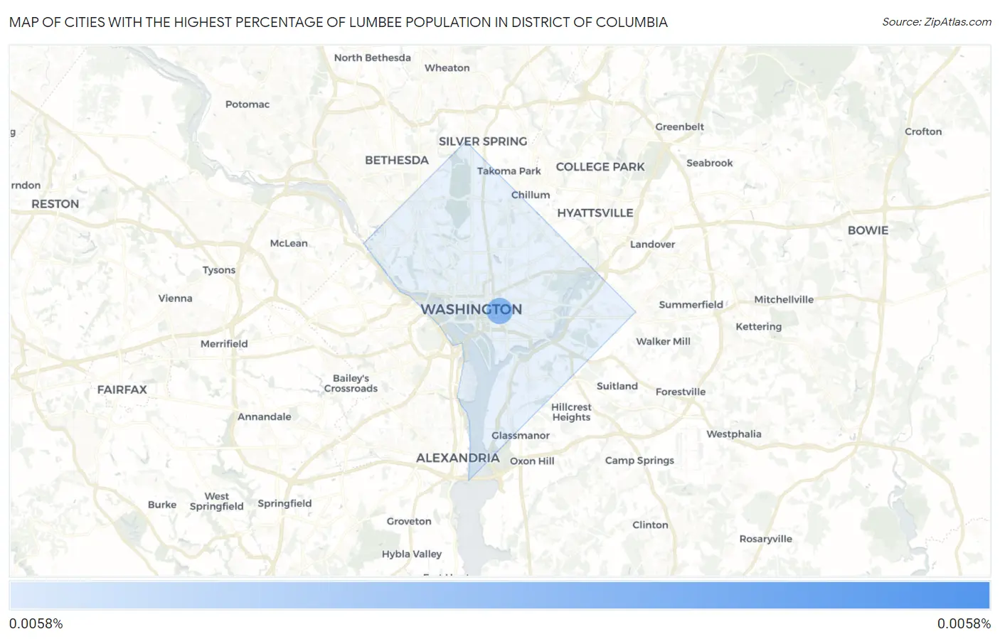 Cities with the Highest Percentage of Lumbee Population in District Of Columbia Map