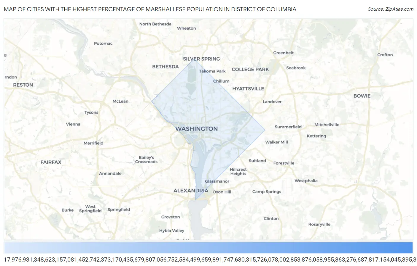 Cities with the Highest Percentage of Marshallese Population in District Of Columbia Map