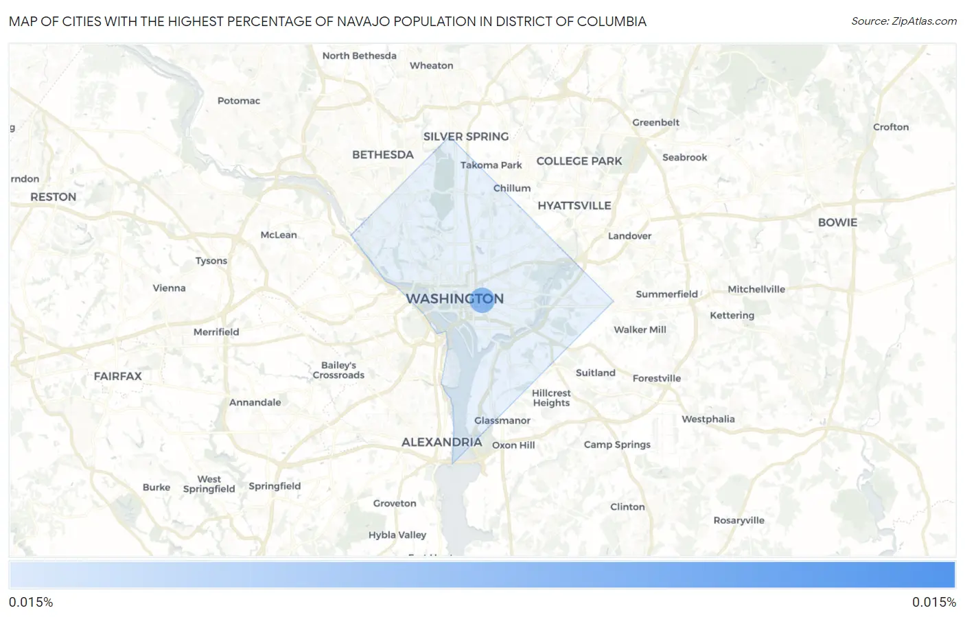 Cities with the Highest Percentage of Navajo Population in District Of Columbia Map