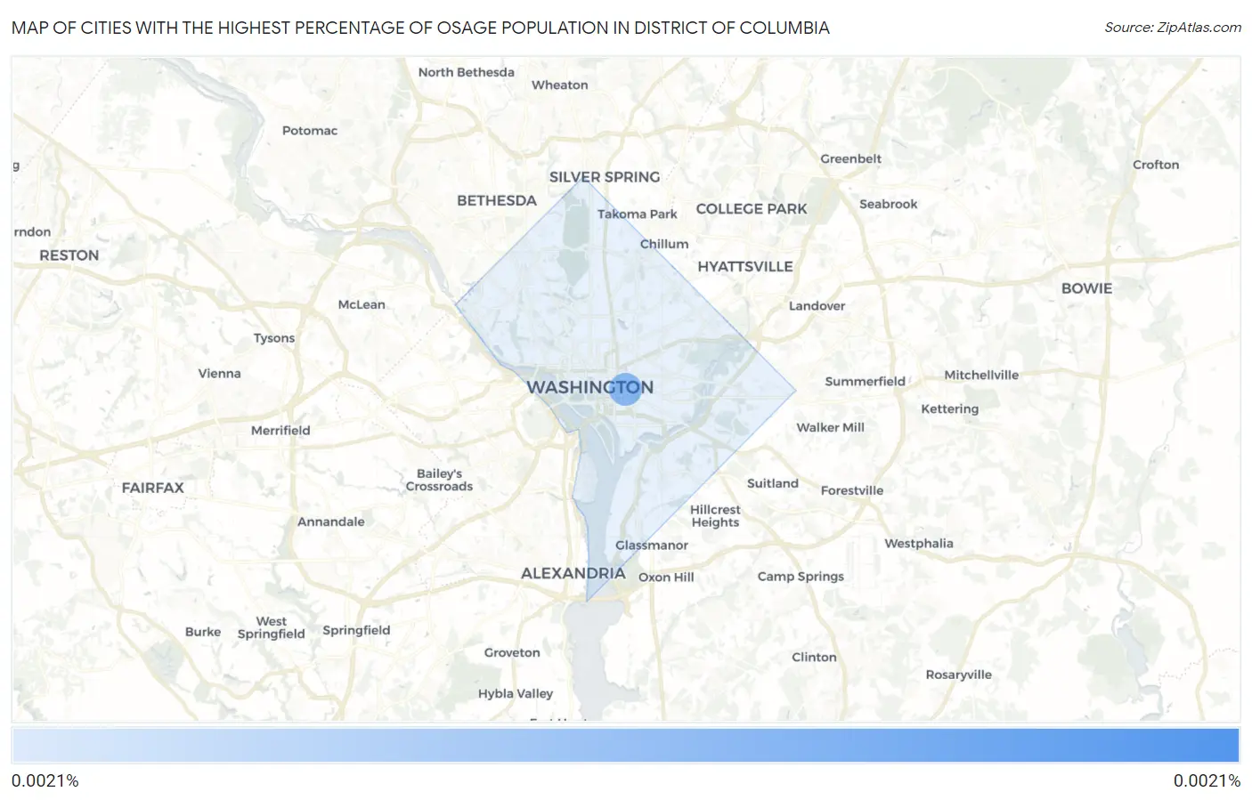 Cities with the Highest Percentage of Osage Population in District Of Columbia Map
