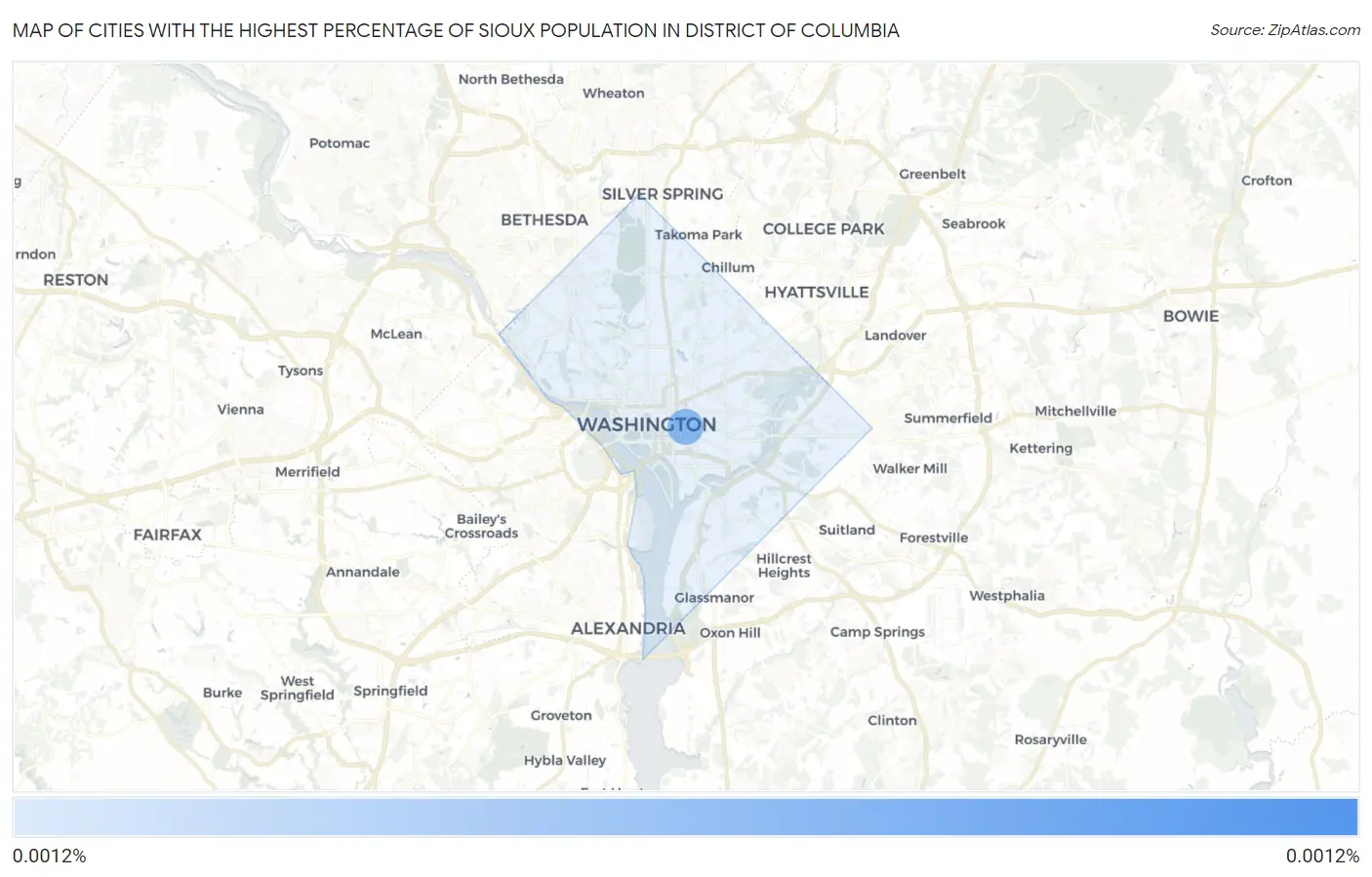 Cities with the Highest Percentage of Sioux Population in District Of Columbia Map