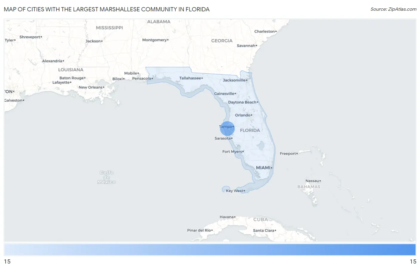 Cities with the Largest Marshallese Community in Florida Map