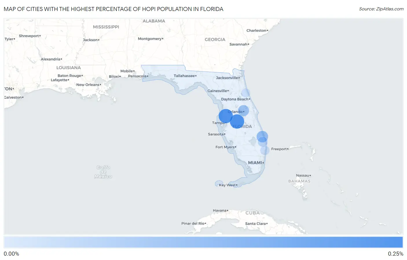 Cities with the Highest Percentage of Hopi Population in Florida Map
