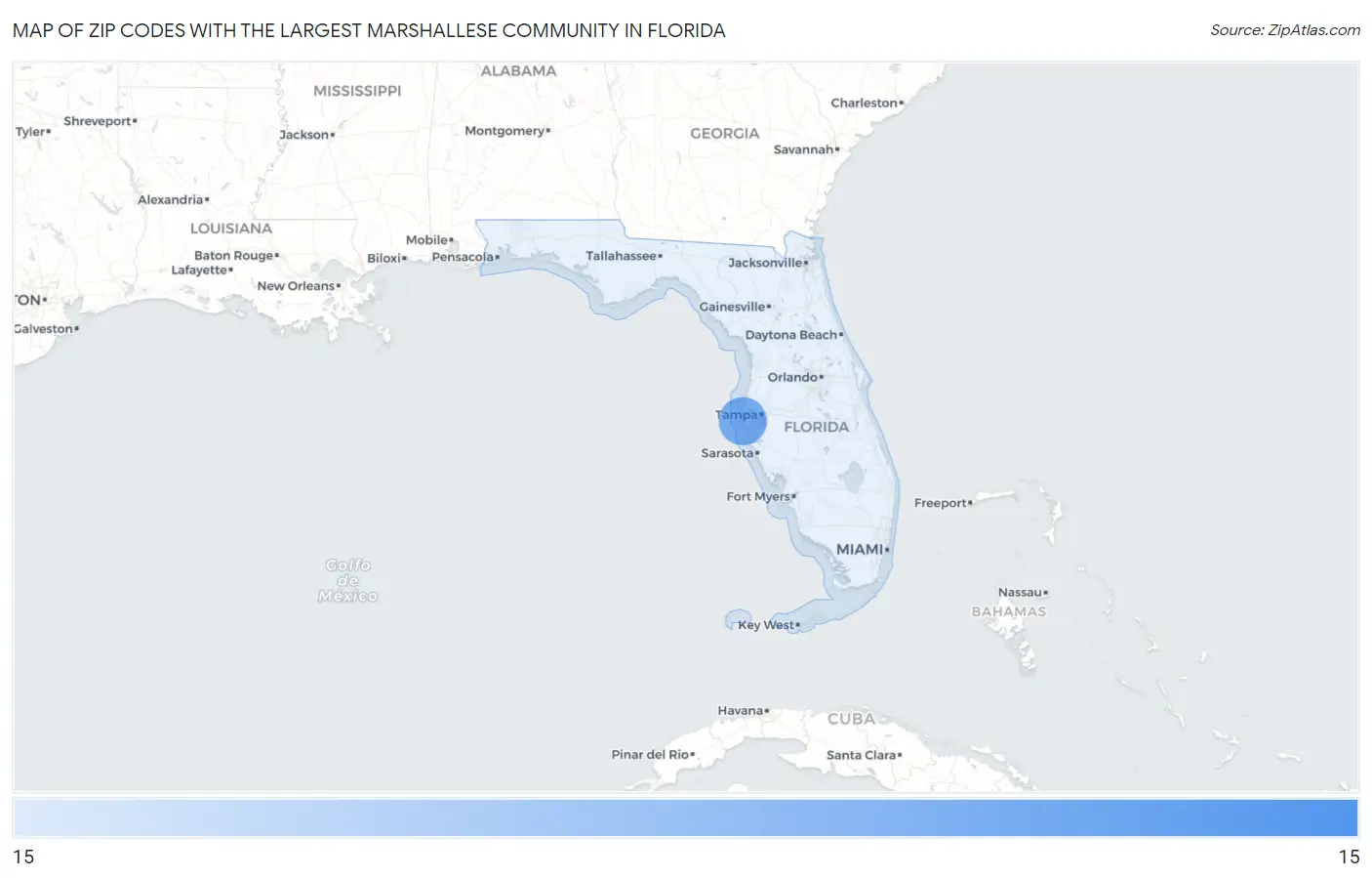 Zip Codes with the Largest Marshallese Community in Florida Map