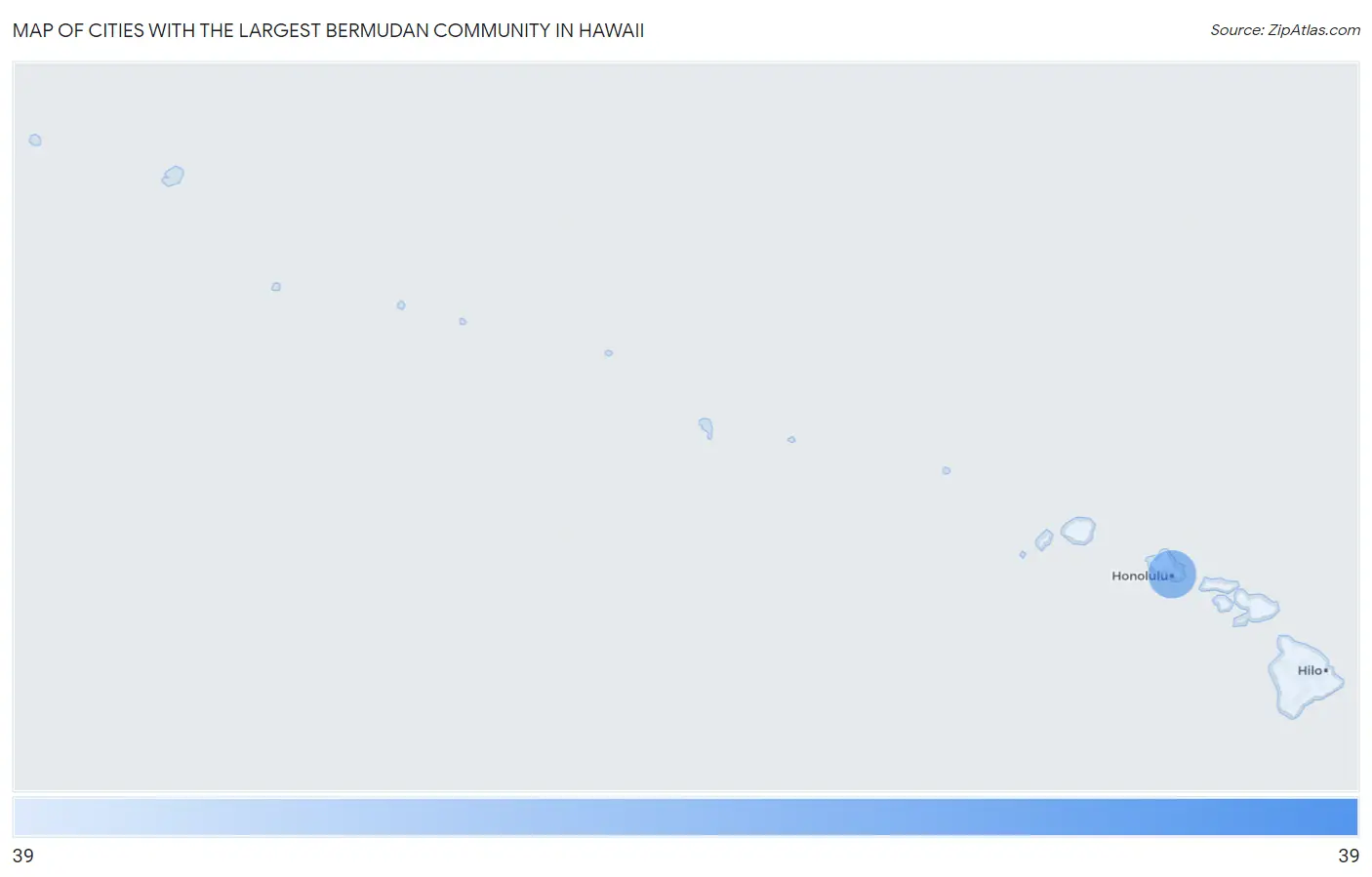 Cities with the Largest Bermudan Community in Hawaii Map