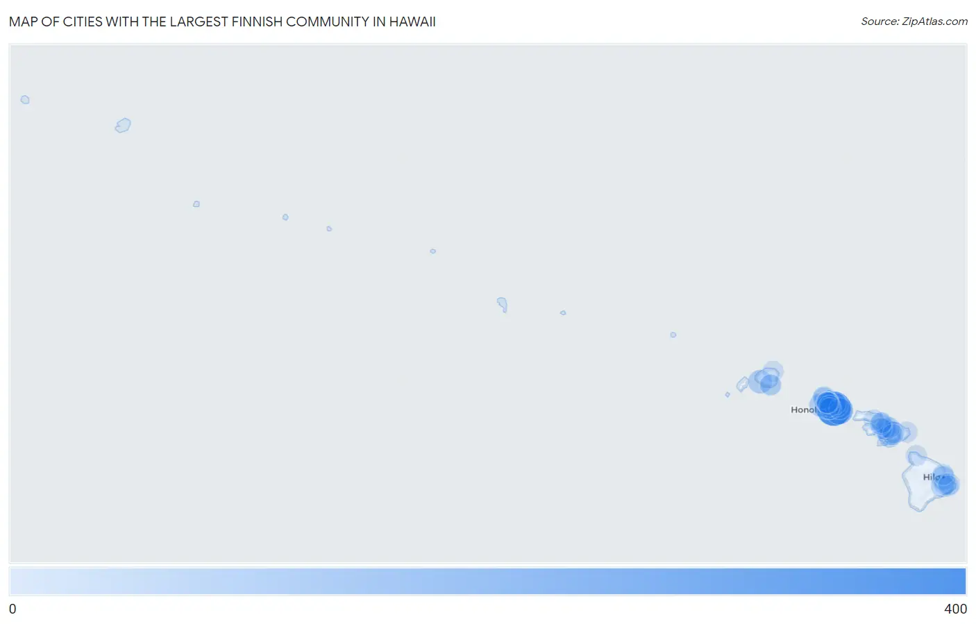 Cities with the Largest Finnish Community in Hawaii Map