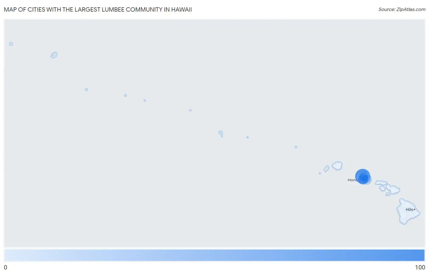 Cities with the Largest Lumbee Community in Hawaii Map