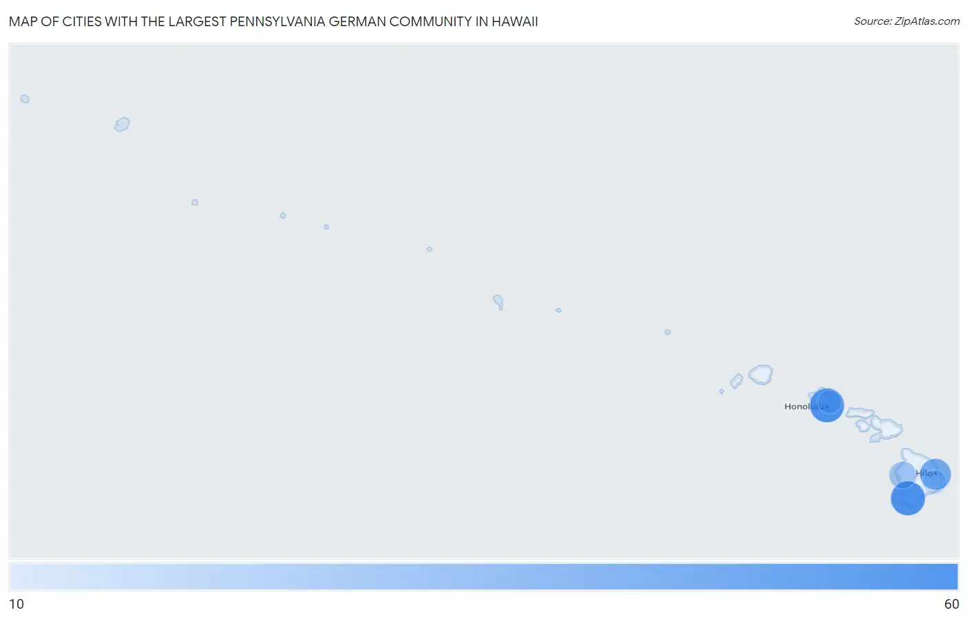 Cities with the Largest Pennsylvania German Community in Hawaii Map