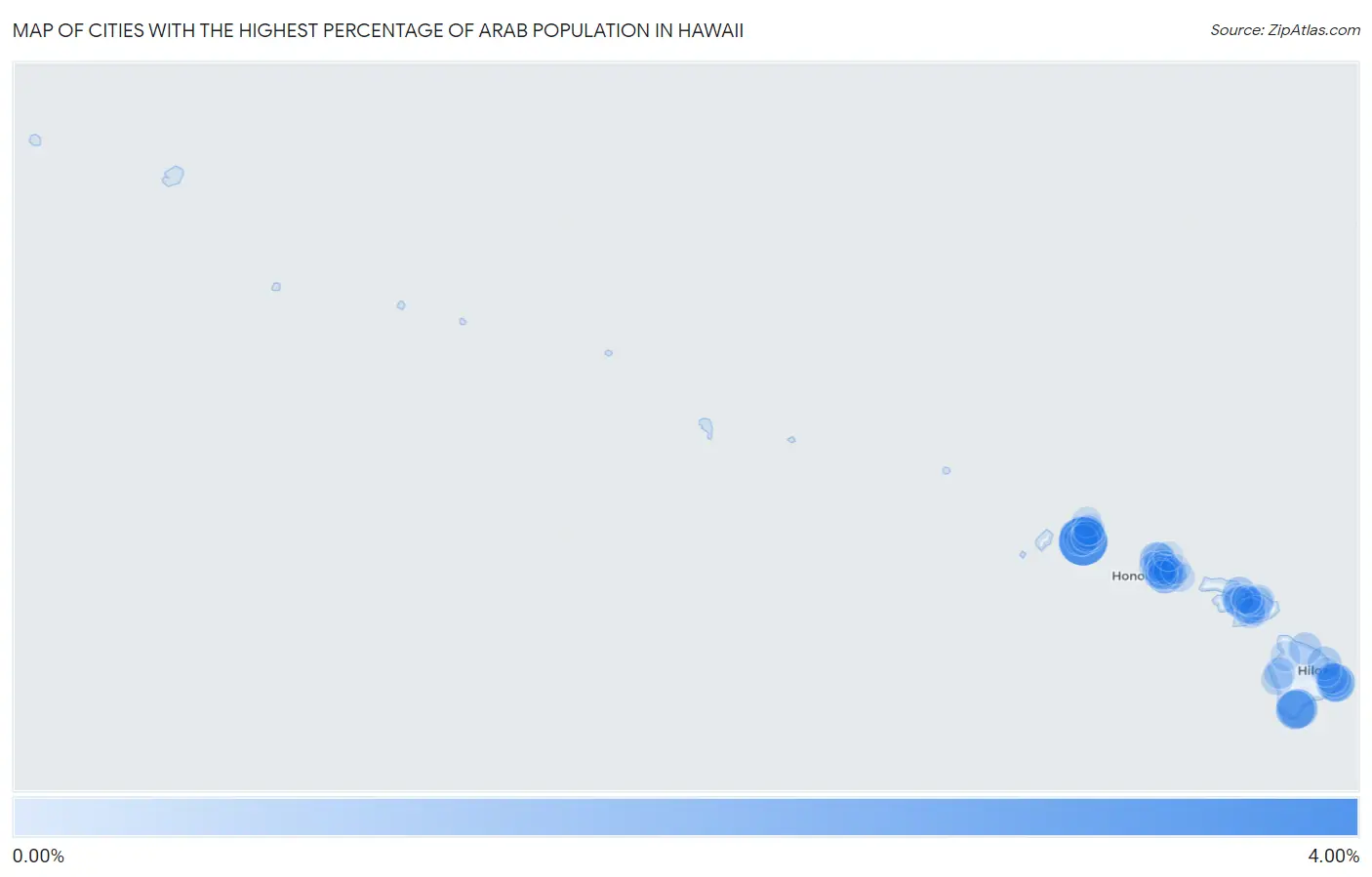 Cities with the Highest Percentage of Arab Population in Hawaii Map