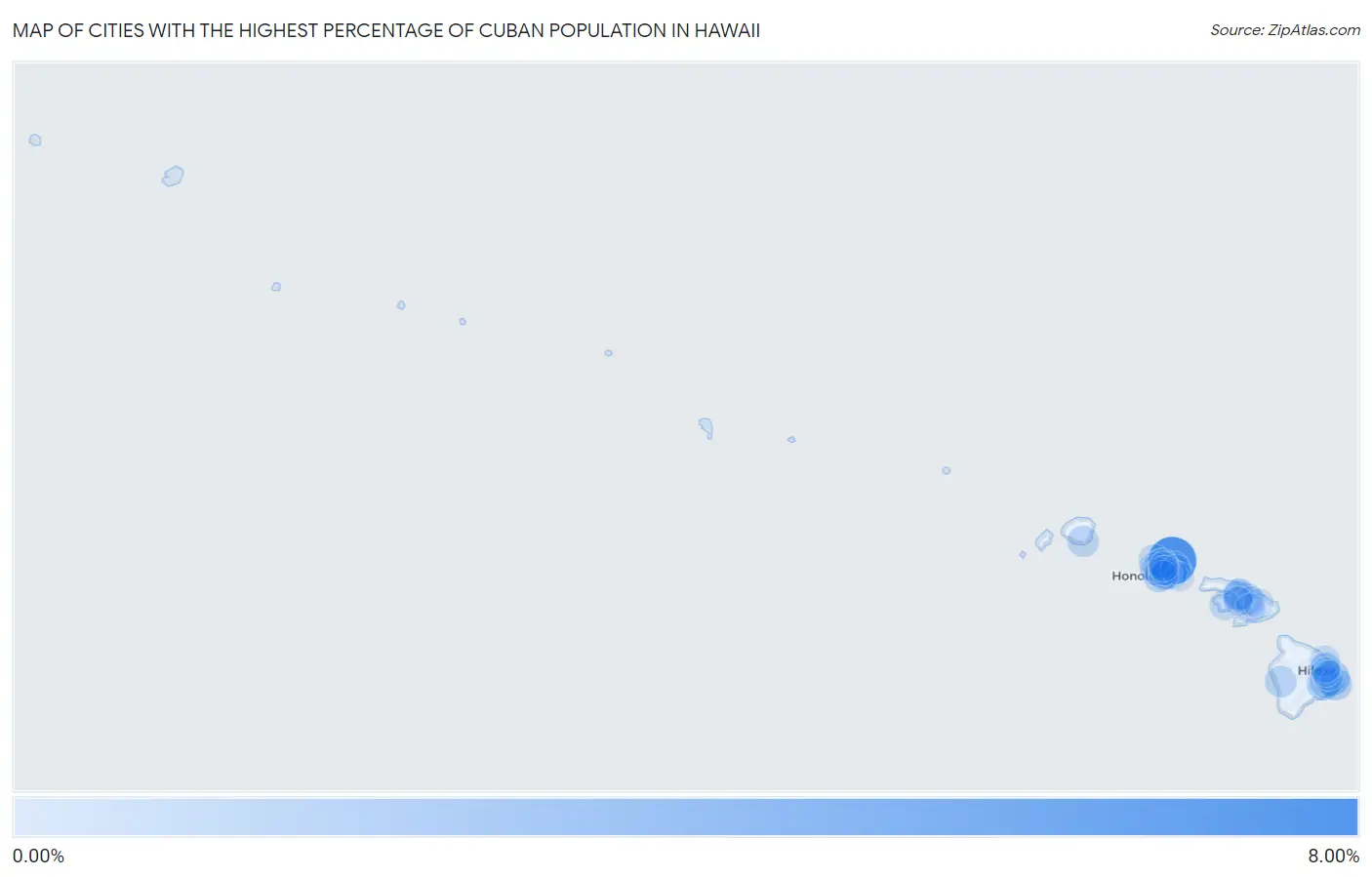 Cities with the Highest Percentage of Cuban Population in Hawaii Map