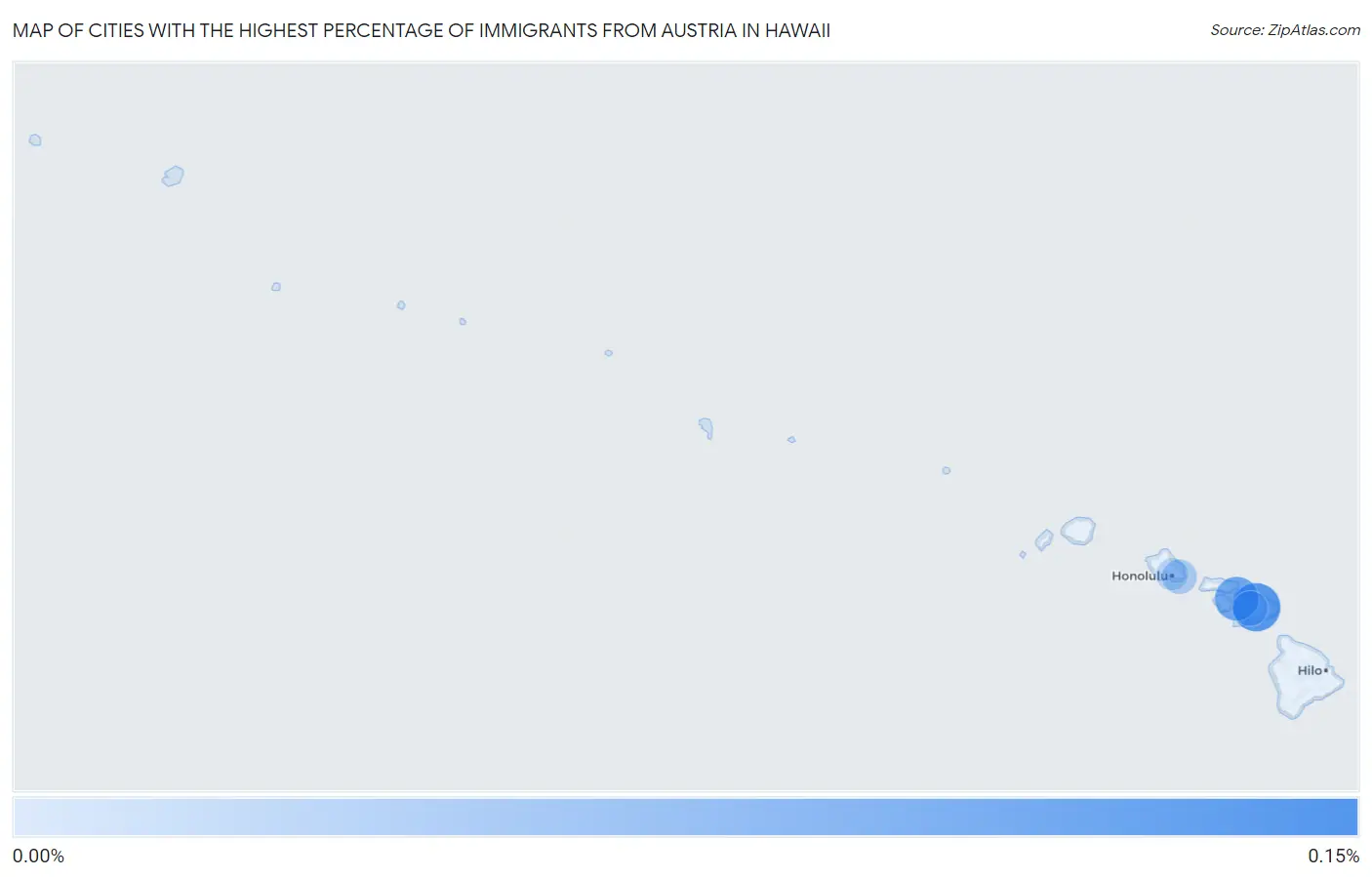 Cities with the Highest Percentage of Immigrants from Austria in Hawaii Map