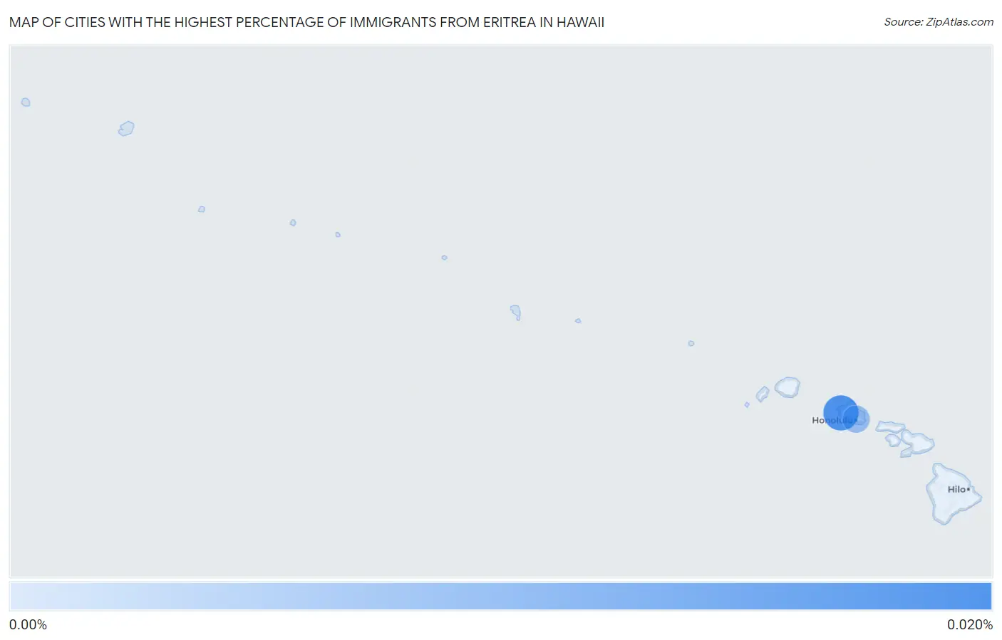 Cities with the Highest Percentage of Immigrants from Eritrea in Hawaii Map