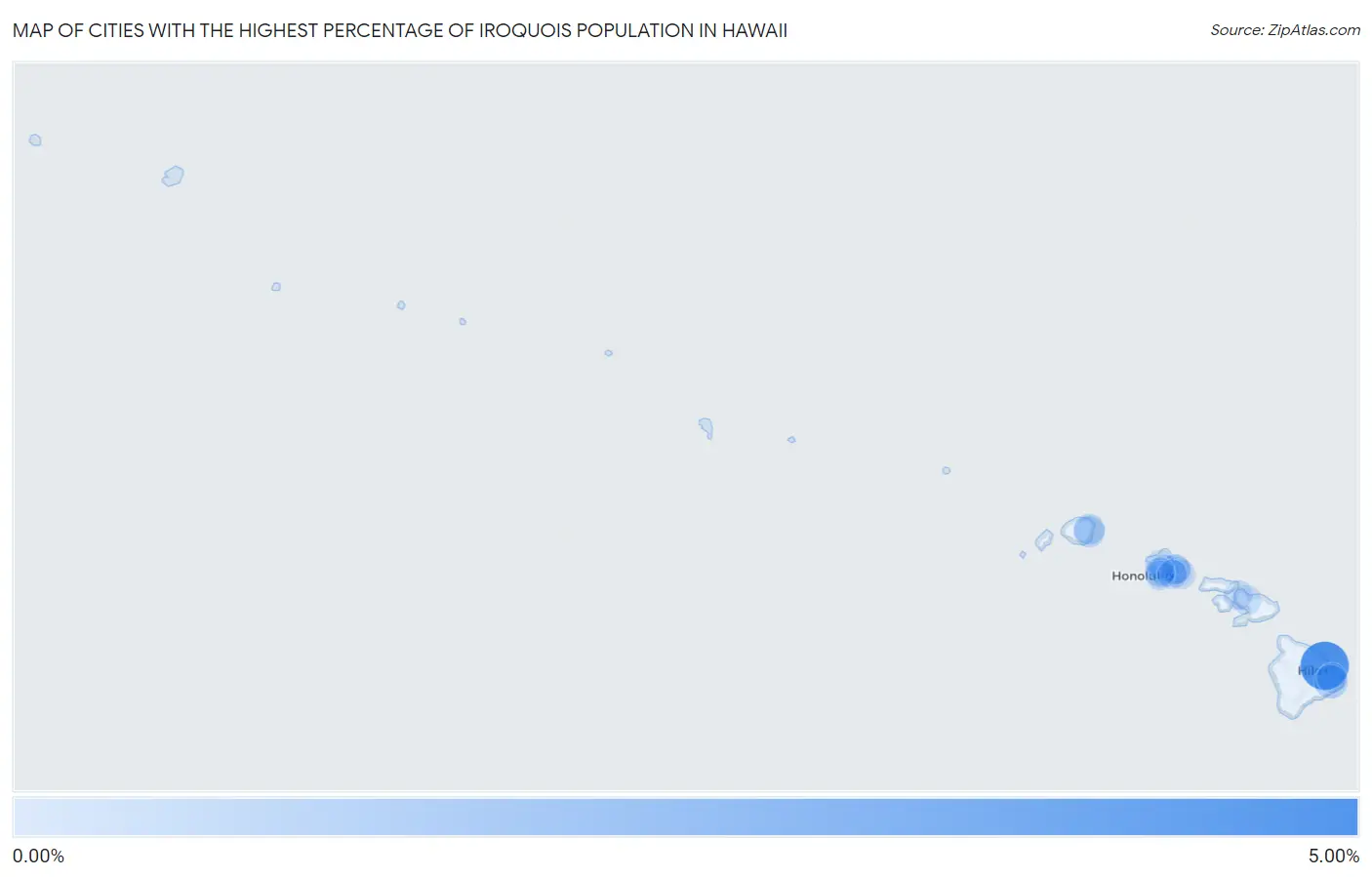 Cities with the Highest Percentage of Iroquois Population in Hawaii Map