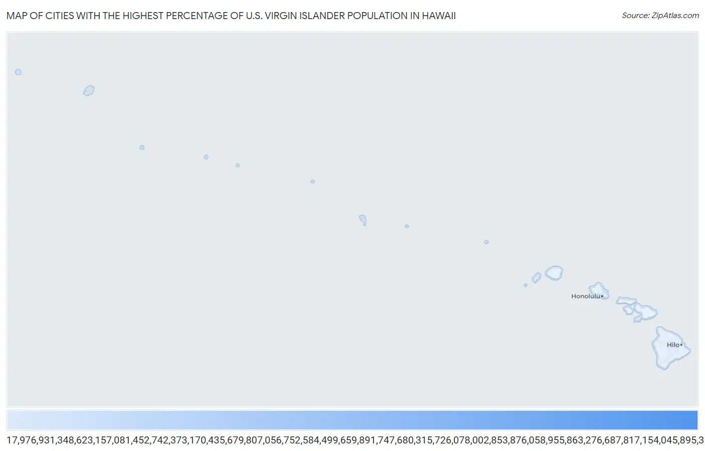 Cities with the Highest Percentage of U.S. Virgin Islander Population in Hawaii Map